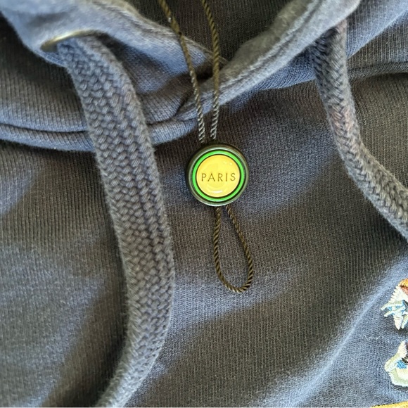 Kenzo Paris Vintage Navy Pullover Logo Hoodie Sweatshirt Embroidered Tigers XL - Picture 11 of 16